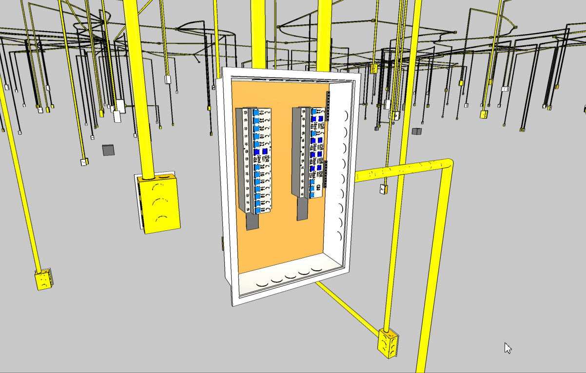 Modelagem 3D de eletrodutos e infraestrutura elétrica